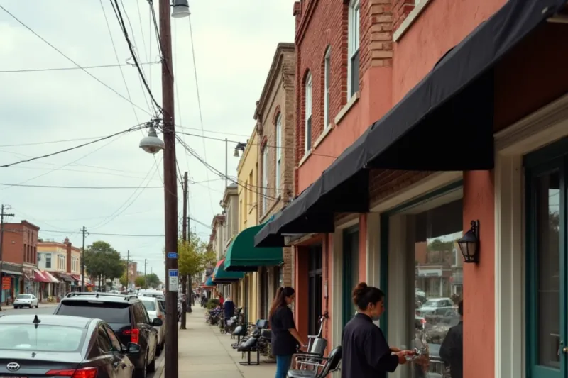 Atlantic Avenue commercial street in Bell, California, near the South Gate cosmetology academy