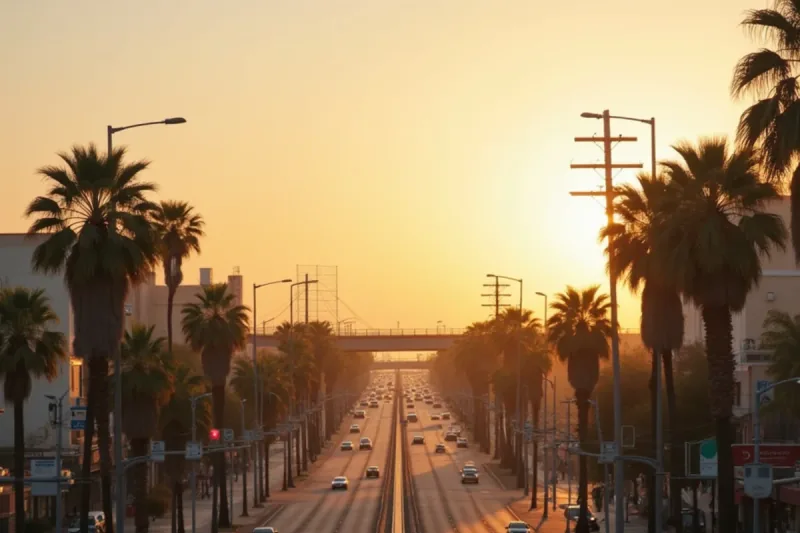 Long Beach Boulevard running north from Compton, California, toward the beauty academy