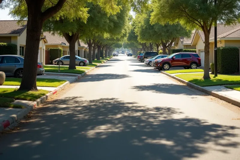 Post-war residential streets in Lakewood, California, served by the South Gate beauty academy