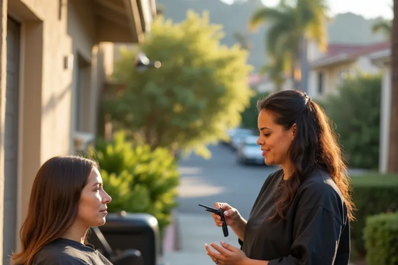 Hillside residential neighborhood in Montebello, California, served by the beauty academy