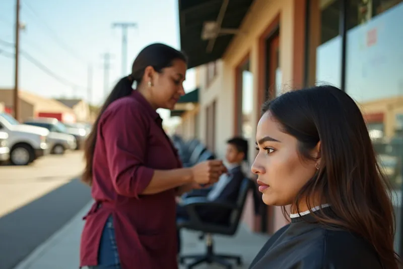 Rosecrans Avenue in Paramount, California, near the South Gate barber and beauty school