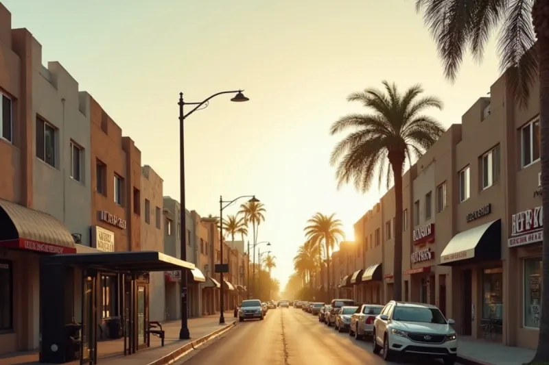 Florence Avenue through Walnut Park, California, on the route to the South Gate beauty school